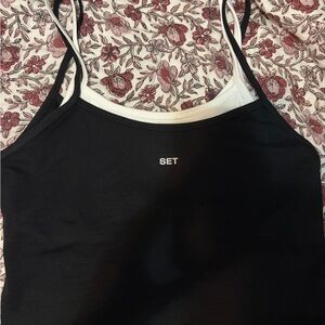 Black and White SET ACTIVE Tank Top